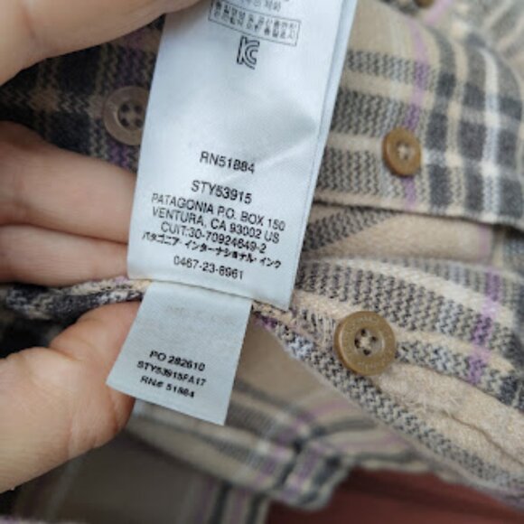 PATAGONIA | Brown Long Sleeve Fjord Plaid Flannel Cotton Shirt Mojave Khaki 6 - Picture 11 of 11